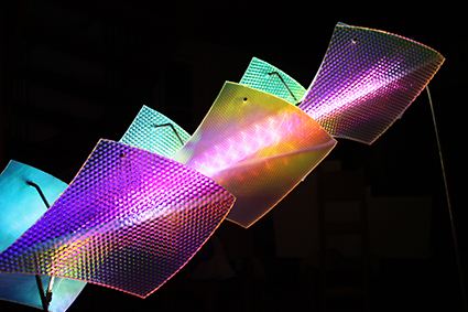 Joanna Thede's art work "Serpent's Tale" that changes colour according to the changes of day and night light